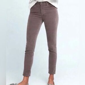 AG Anthropologie Stevie Slim Straight Ankle Pants—Gray